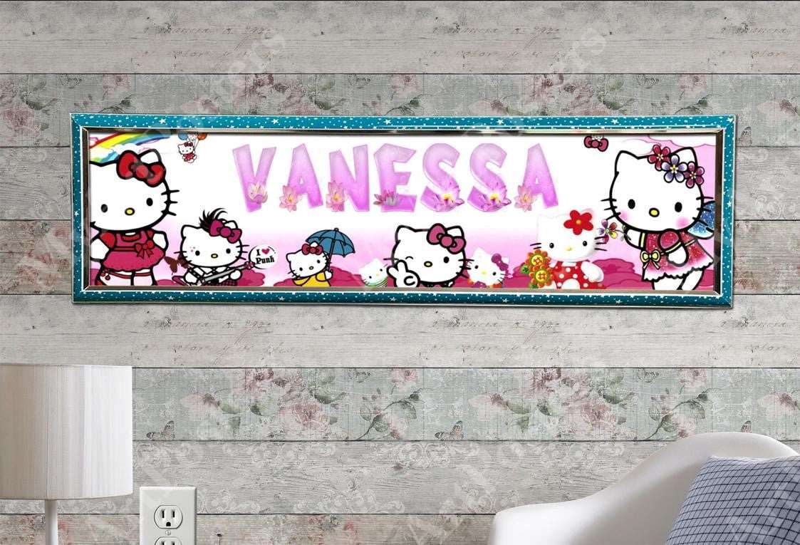 Hello Kitty - Personalized Poster with Hard Frame