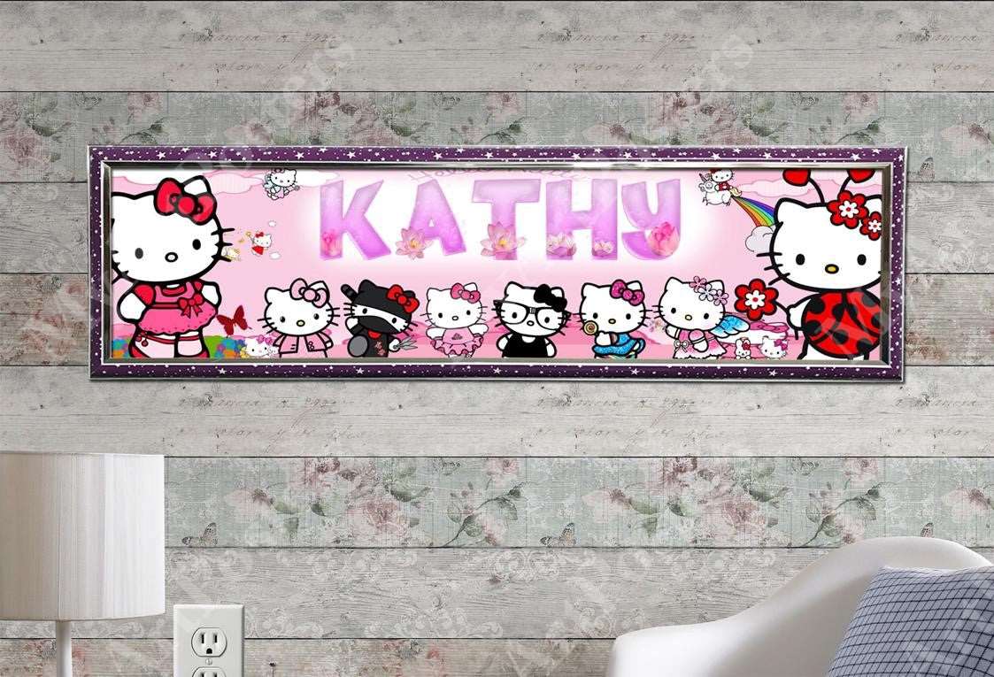 Hello Kitty - Personalized Poster with Hard Frame