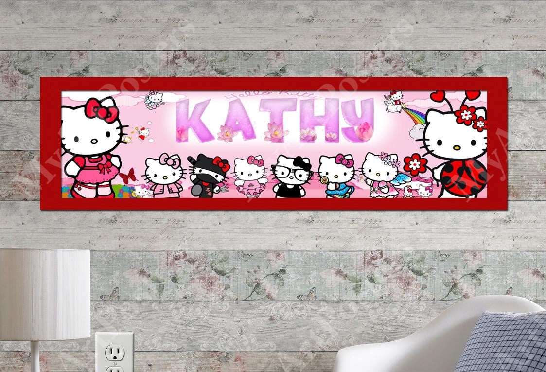 Hello Kitty - Personalized Poster with Matboard Frame