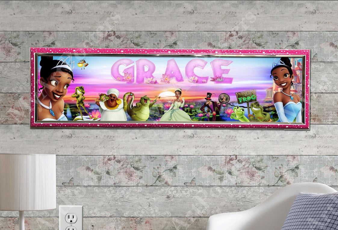 Princess and the Frog - Personalized Poster with Hard Frame