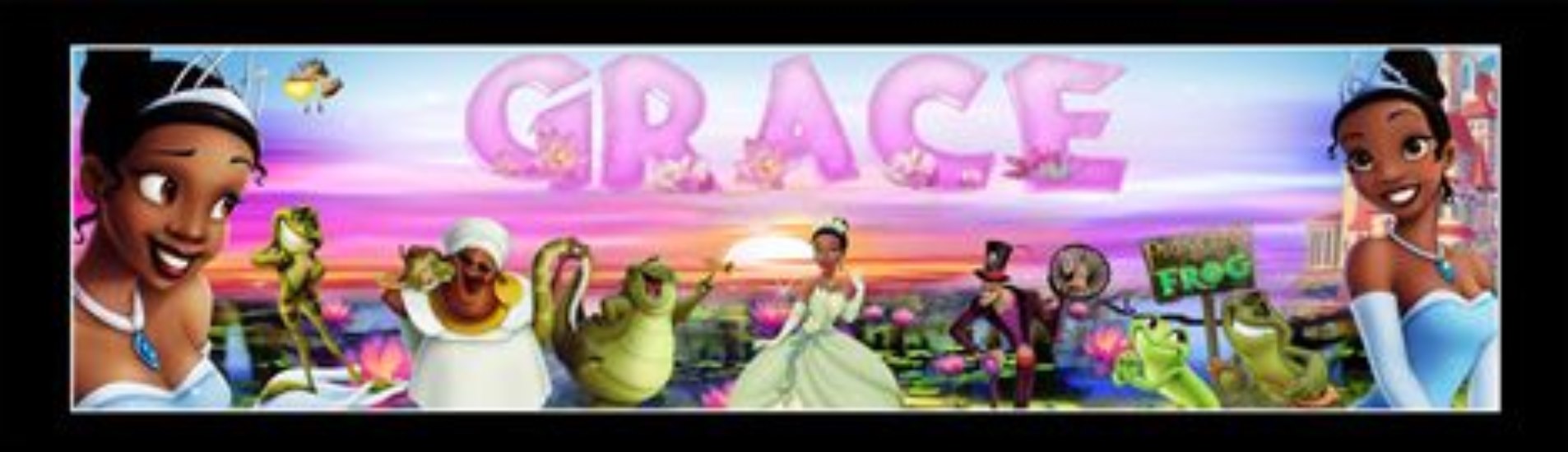 Princess and the Frog - Personalized Poster with Matboard Frame