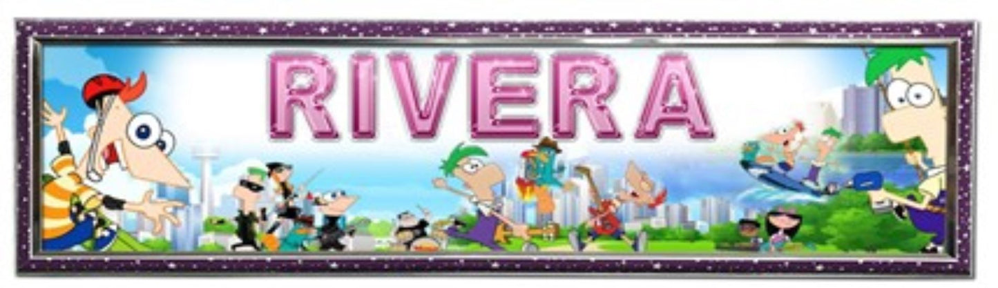 Phineas and Ferb - Personalized Poster with Hard Frame