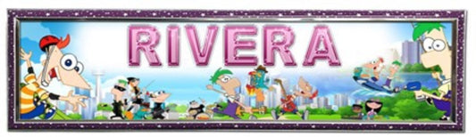 Phineas and Ferb - Personalized Poster with Hard Frame