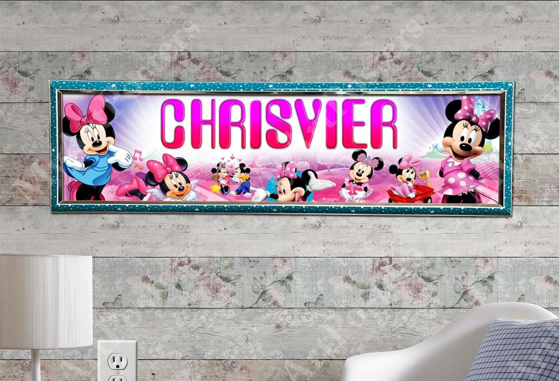 Minnie Mouse - Personalized Poster with Hard Frame