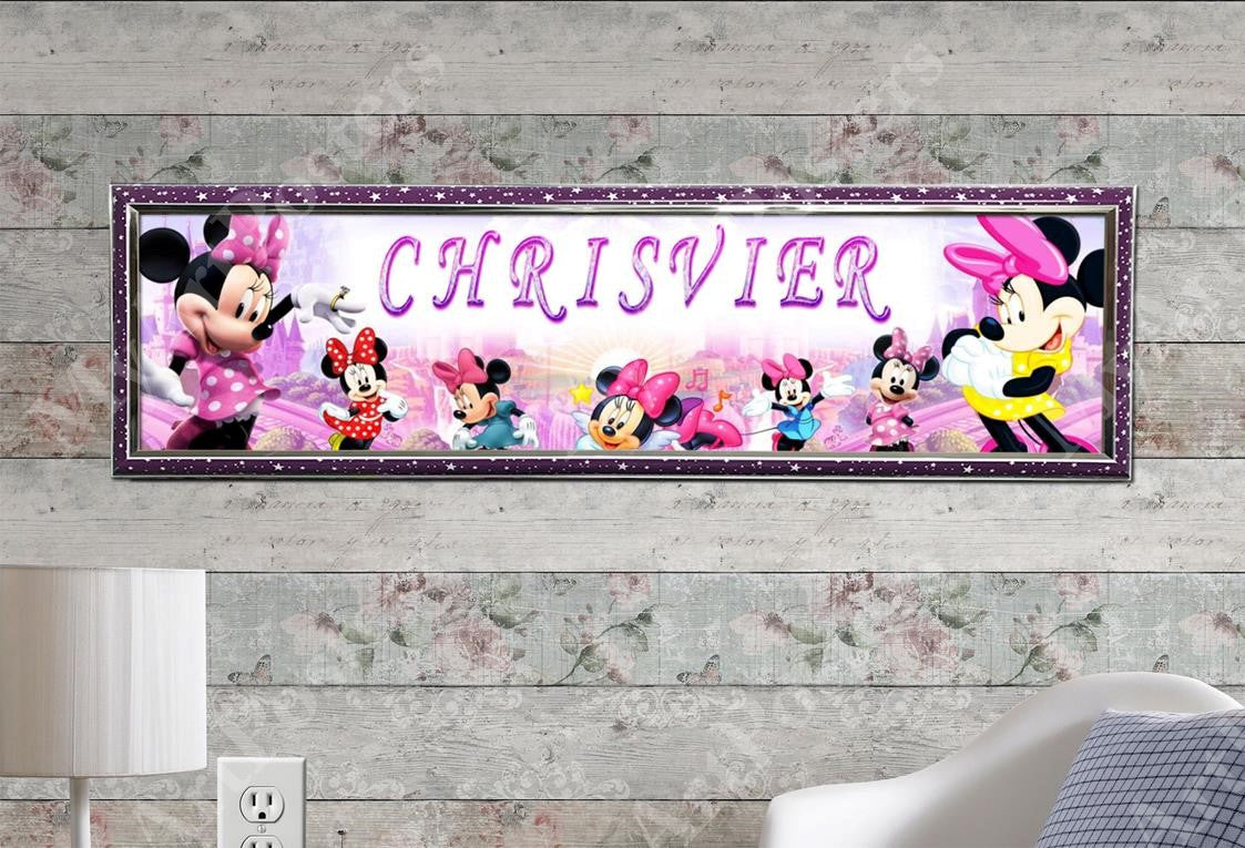 Minnie Mouse - Personalized Poster with Hard Frame