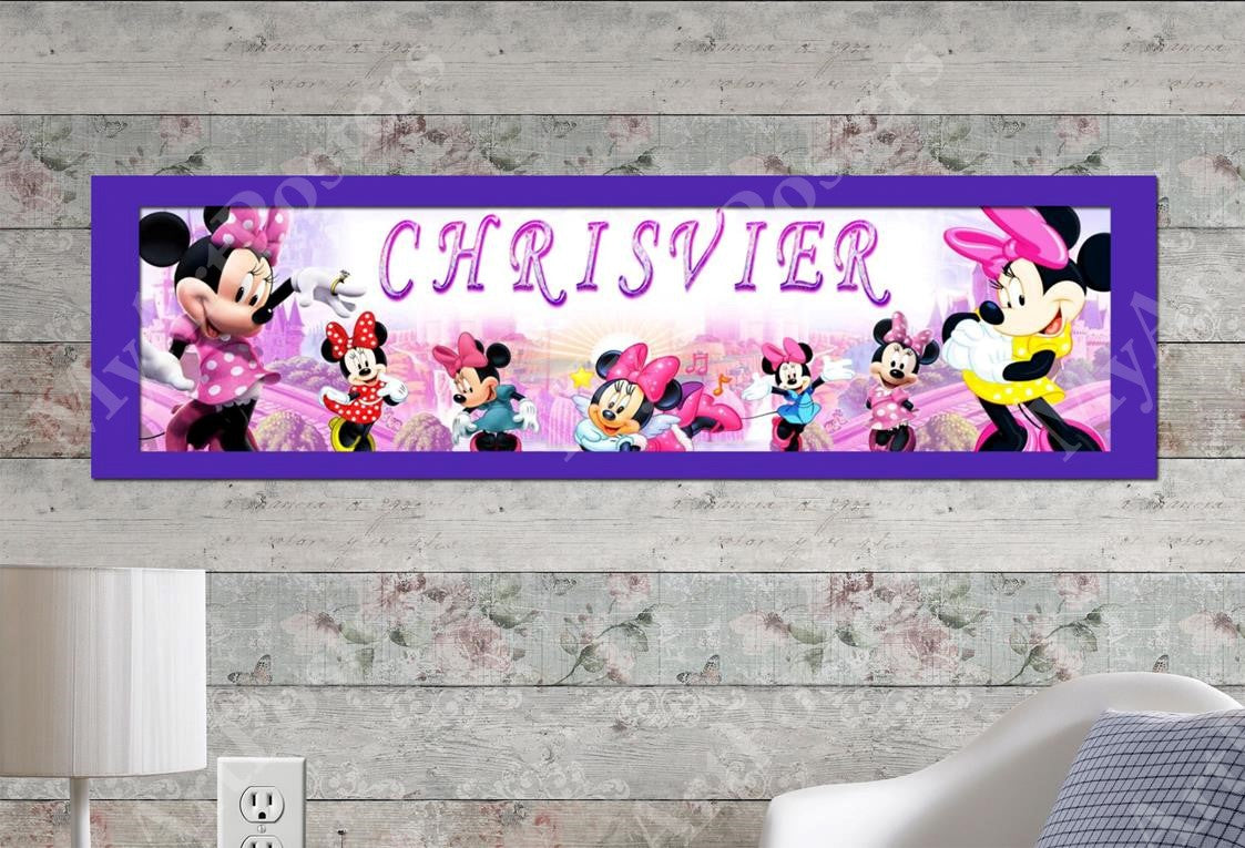 Minnie Mouse - Personalized Poster with Matboard Frame