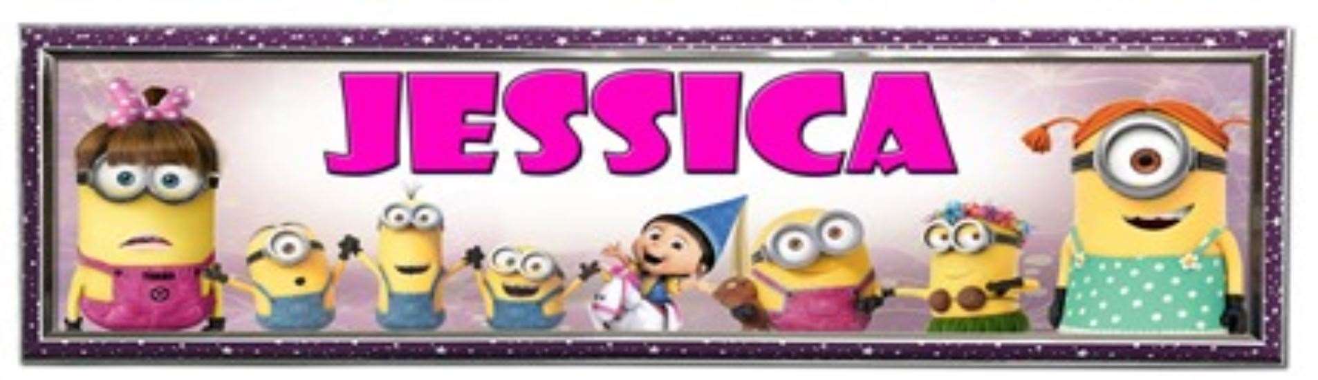 Girl Minions - Personalized Poster with Hard Frame