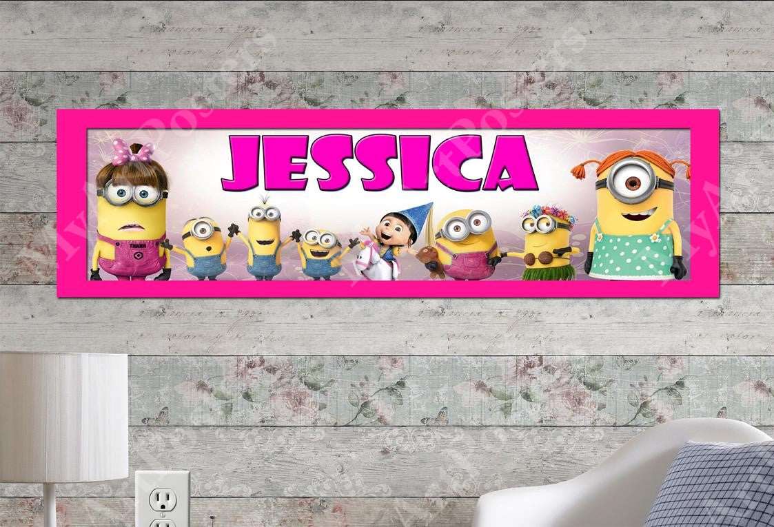 Girl Minions - Personalized Poster with Matboard Frame