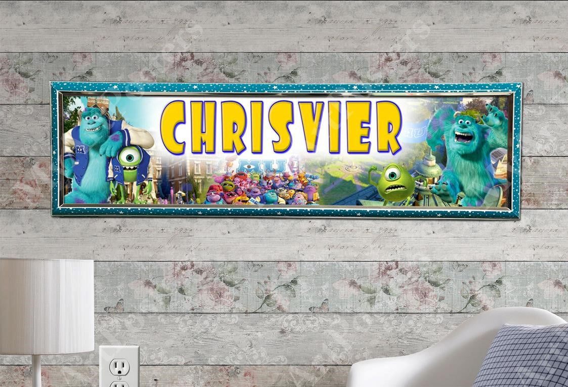 Monster University Inc - Personalized Poster with Hard Frame