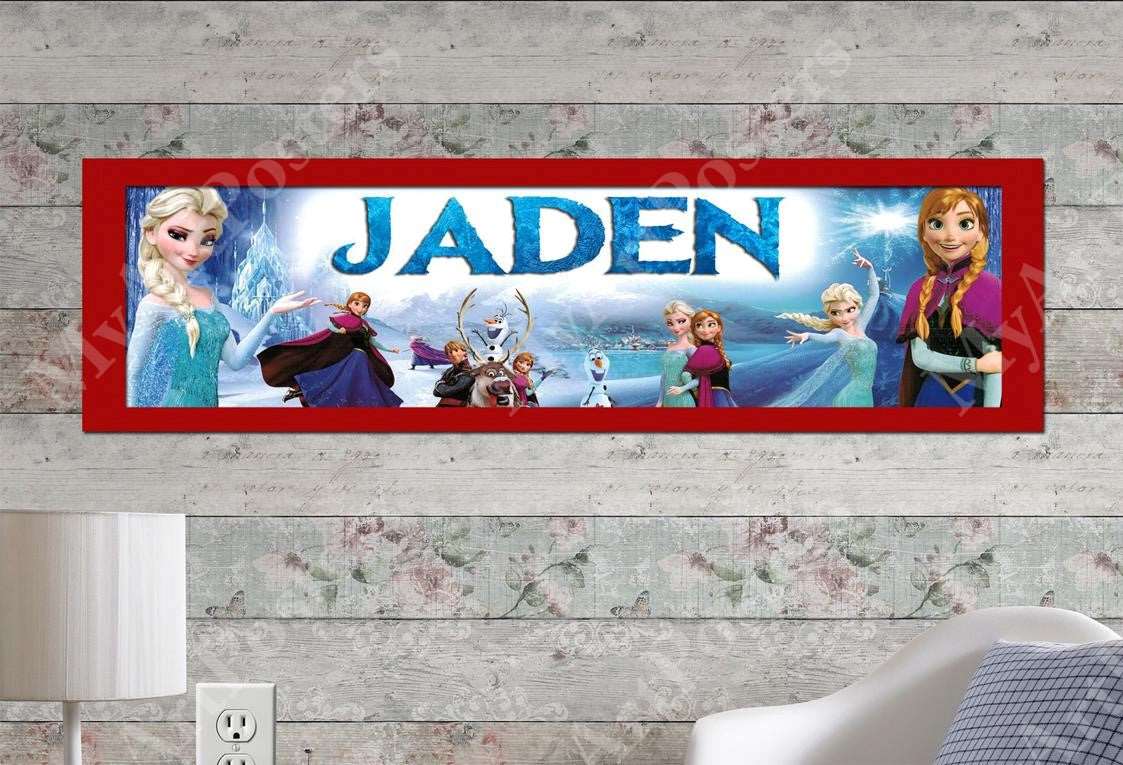 Frozen Elsa and Anna - Personalized Poster with Matboard Frame