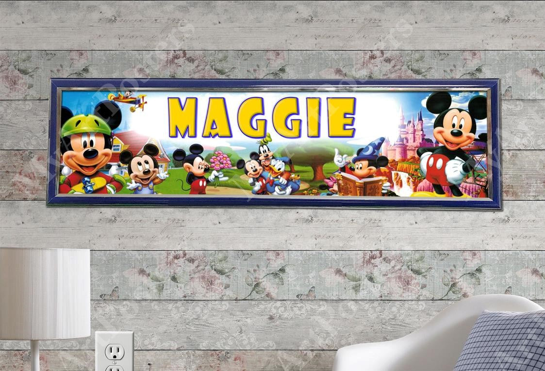 Mickey Mouse - Personalized Poster with Hard Frame