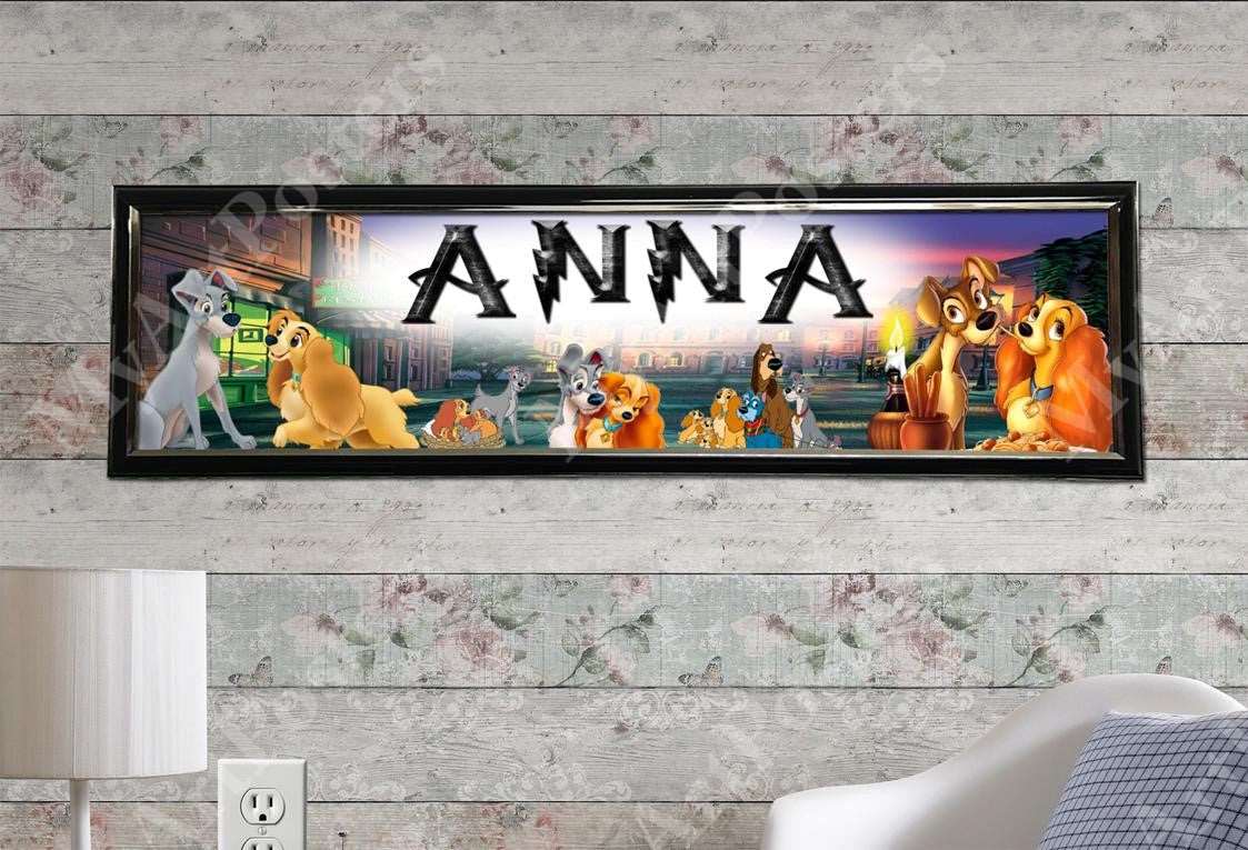 Lady and the Tramp - Personalized Poster with Hard Frame