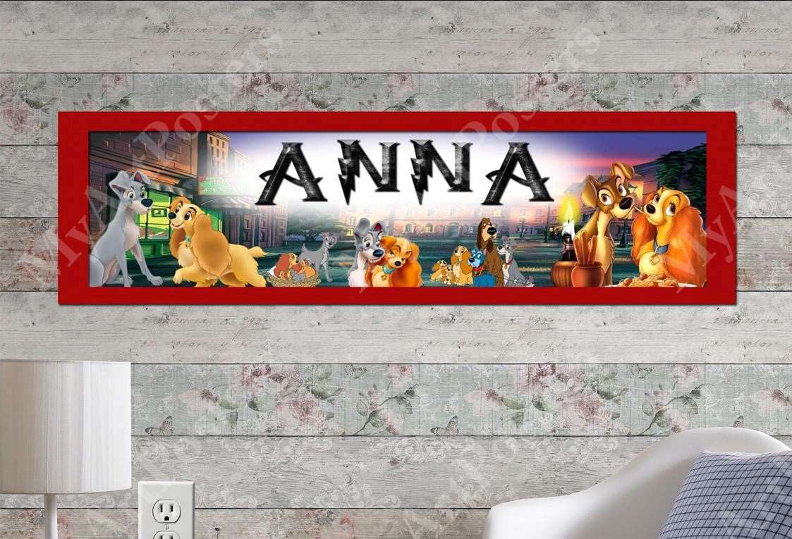 Lady and the Tramp - Personalized Poster with Matboard Frame