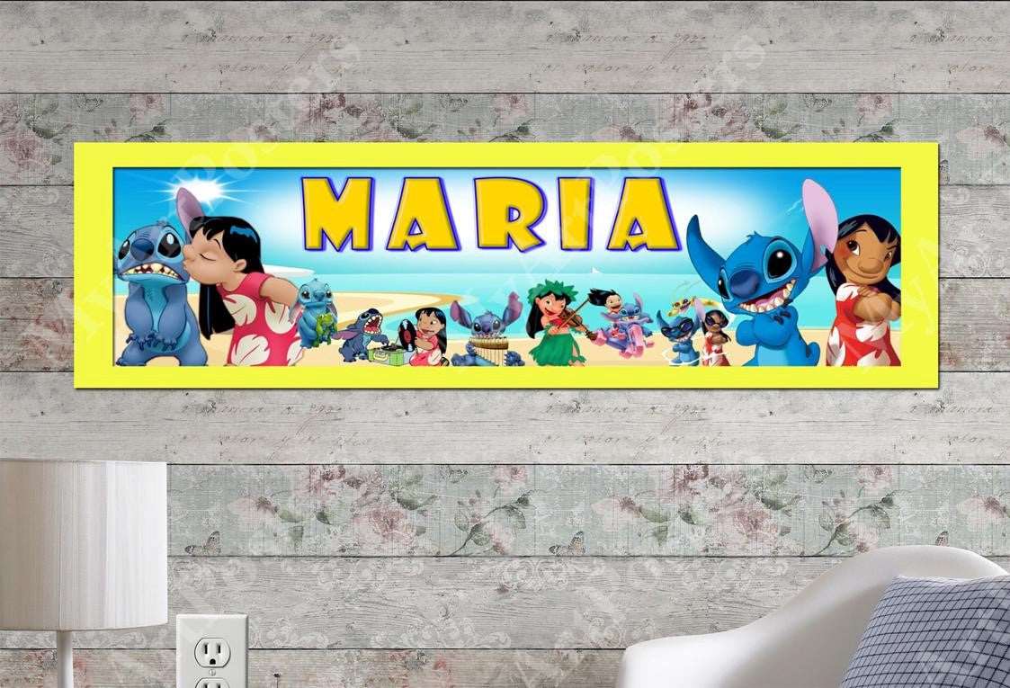 Lilo and Stitch - Personalized Poster with Matboard Frame