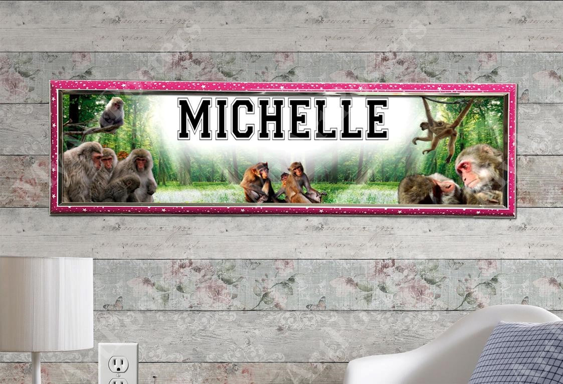 Monkeys - Personalized Poster with Hard Frame