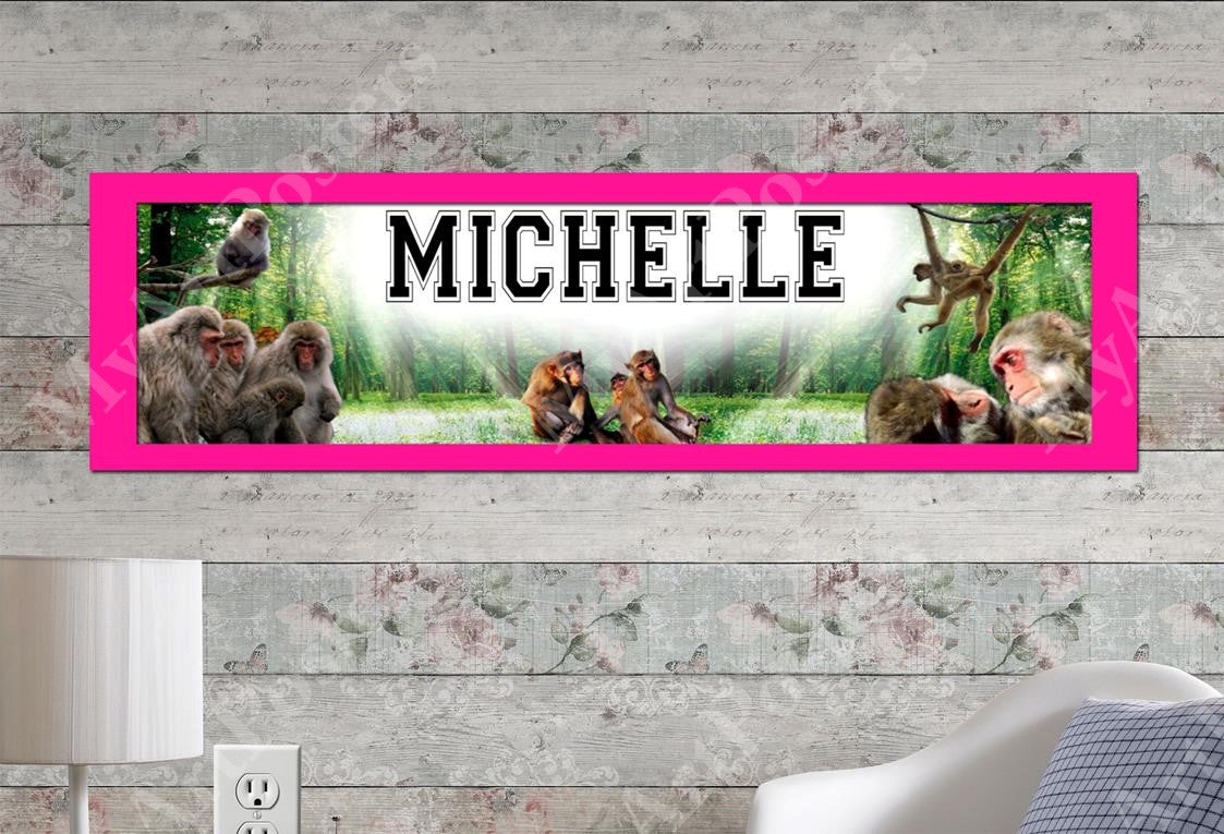 Monkeys - Personalized Poster with Matboard Frame