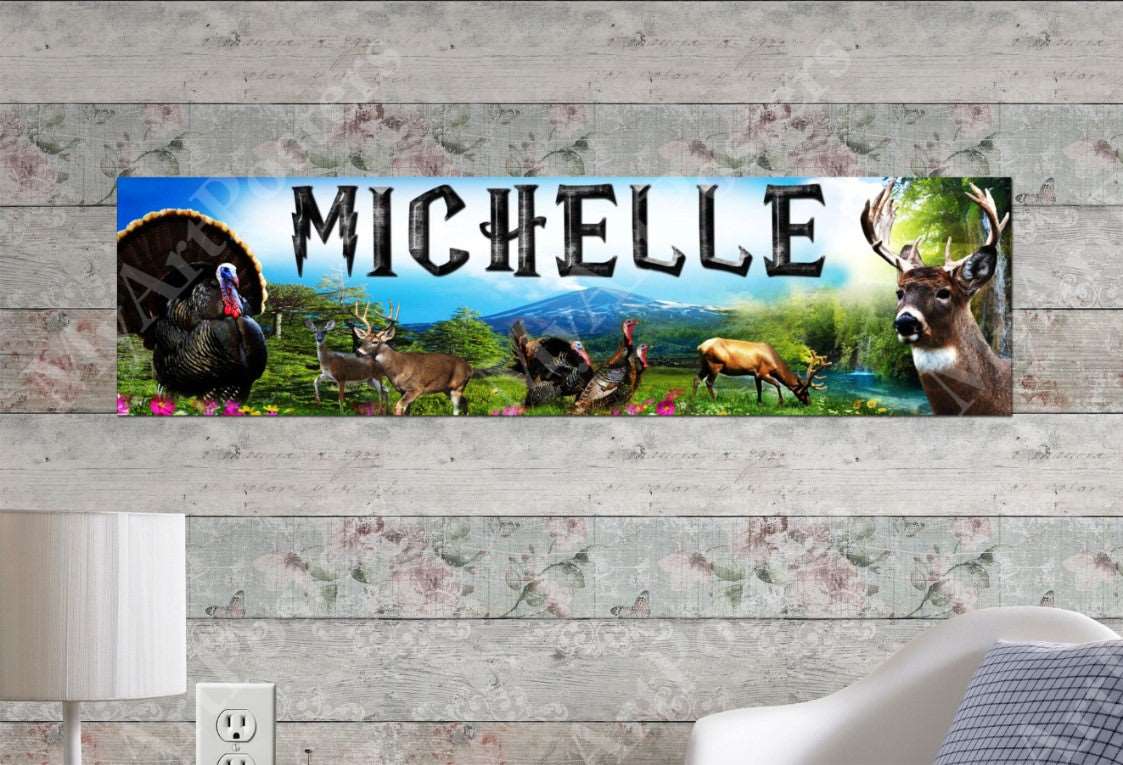 Deer and Turkey - Personalized Poster