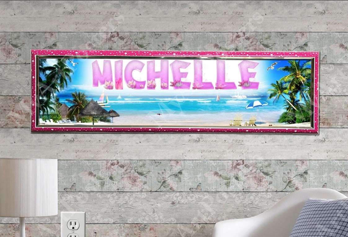 Beach Scene - Personalized Poster with Hard Frame