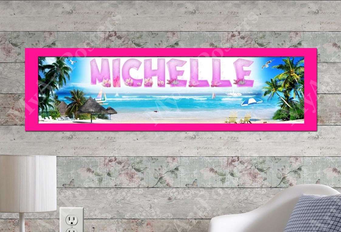 Beach Scene - Personalized Poster with Matboard Frame