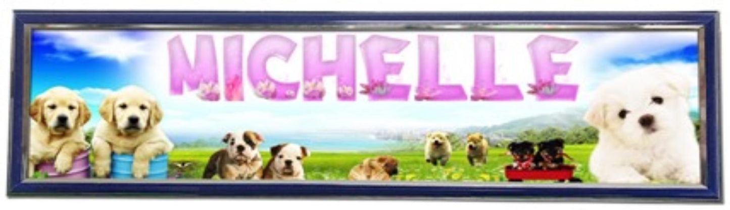 Puppy Dogs - Personalized Poster with Hard Frame