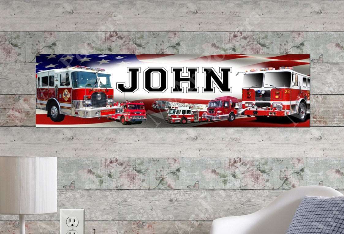 Fire Truck - Personalized Poster