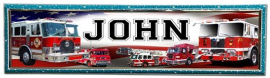 Fire Truck - Personalized Poster with Hard Frame