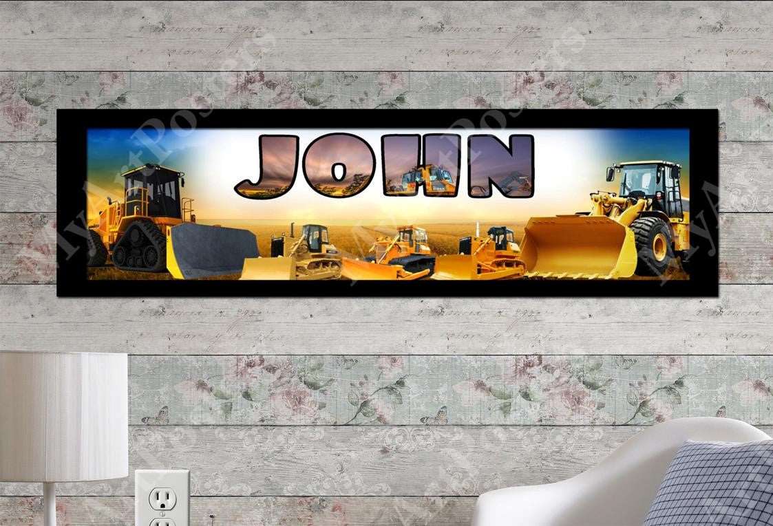 Bulldozers - Personalized Poster with Matboard Frame