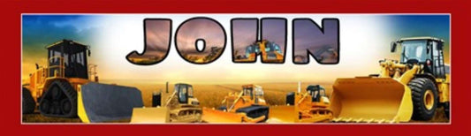 Bulldozers - Personalized Poster with Matboard Frame