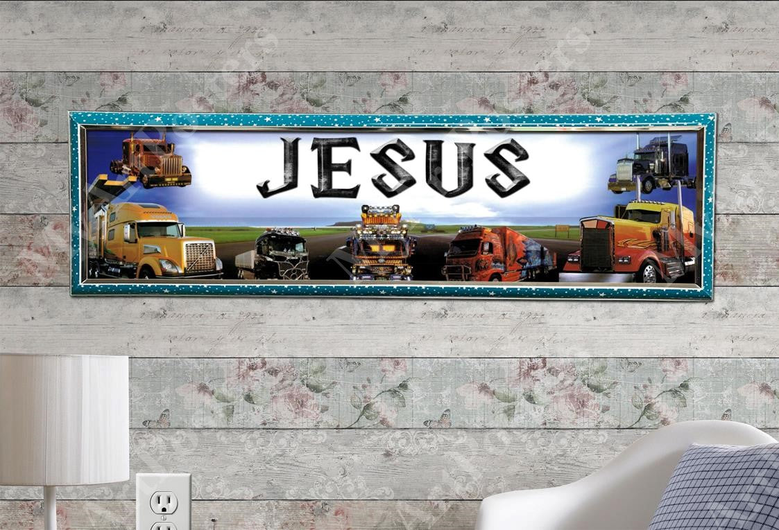 Semi-Trailer Truck - Personalized Poster with Hard Frame