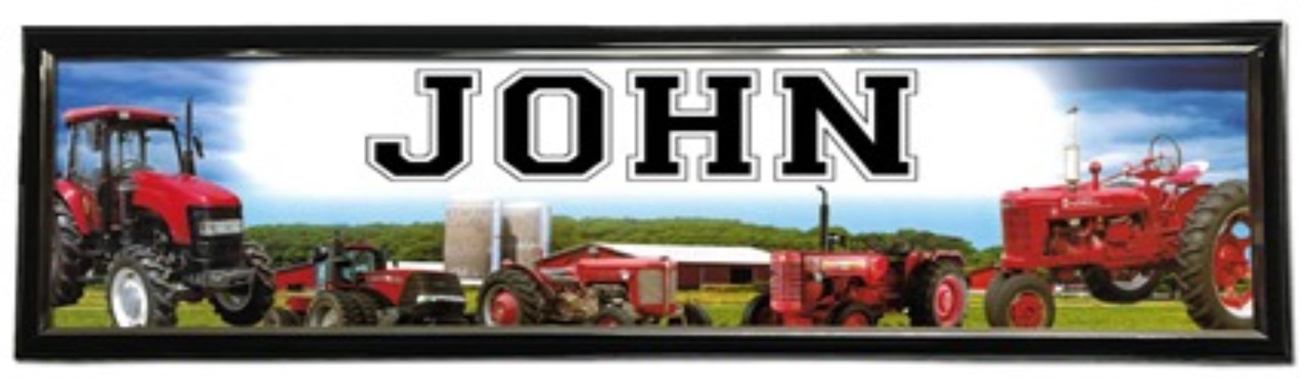 Red Tractors - Personalized Poster with Hard Frame