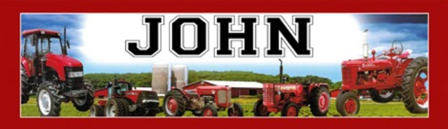 Red Tractors - Personalized Poster with Matboard Frame