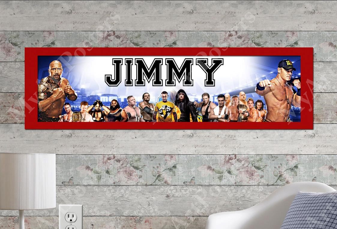 WWE - Personalized Poster with Matboard Frame