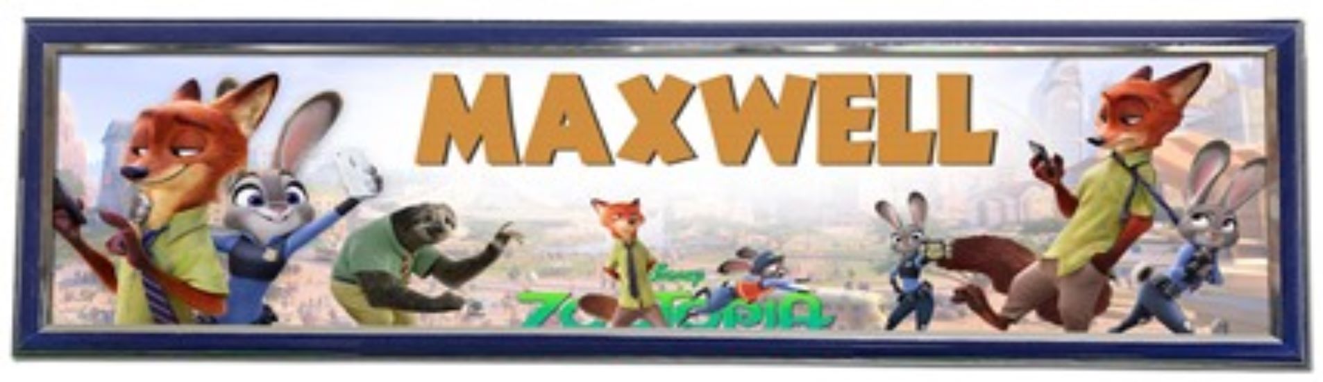 Zootopia - Personalized Poster with Hard Frame, Custom Name Banner ...