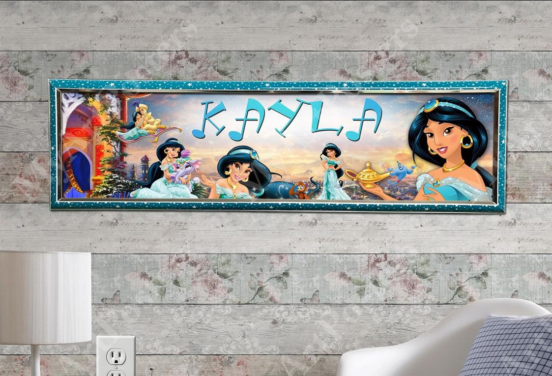 Princess Jasmine Aladdin - Personalized Poster with Hard Frame